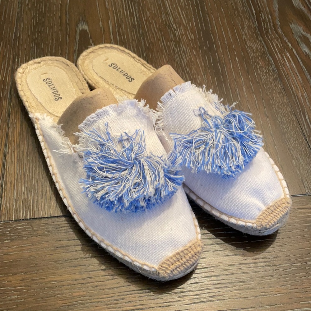Soludos Frayed Tassel Espadrille Loafer Mules - Picture 2 of 16